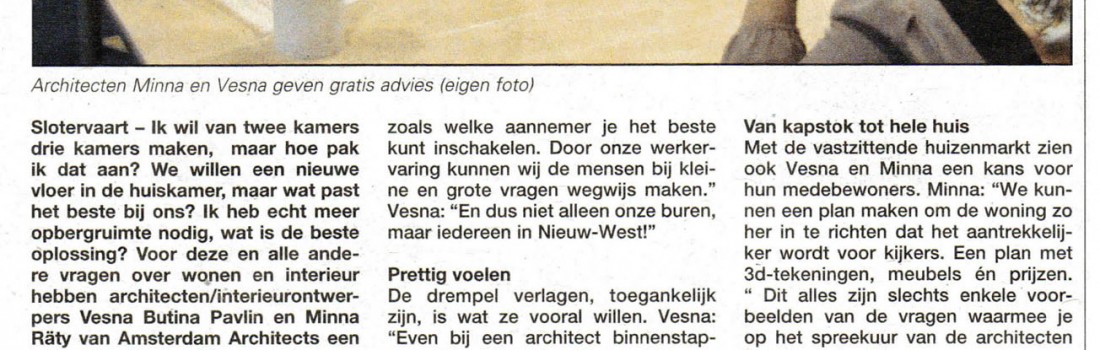 Architectenspreekuur in de Westerpost